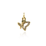 Shiny Micropavé Butterfly Pendant-Personalized Jewelry Making Accessories   10x9.5mm
