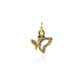 Shiny Micropavé Butterfly Pendant-Personalized Jewelry Making Accessories   10x9.5mm