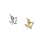 Shiny Micropavé Butterfly Pendant-Personalized Jewelry Making Accessories   10x9.5mm