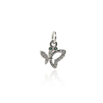 Shiny Micropavé Butterfly Pendant-Personalized Jewelry Making Accessories   10x9.5mm