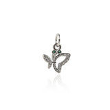 Shiny Micropavé Butterfly Pendant-Personalized Jewelry Making Accessories   10x9.5mm