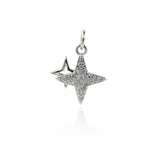 Shiny Micropavé Polaris Pendant-Personalized Jewelry Making Accessories   15.5x15mm