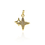 Shiny Micropavé Polaris Pendant-Personalized Jewelry Making Accessories   15.5x15mm