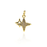 Shiny Micropavé Polaris Pendant-Personalized Jewelry Making Accessories   15.5x15mm