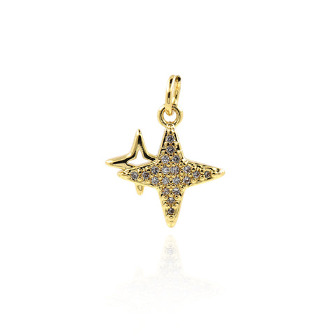 Shiny Micropavé Polaris Pendant-Personalized Jewelry Making Accessories   15.5x15mm