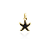 Minimalist Enamel Starfish Pendant-Personalized Jewelry Making Accessories   12x9.5mm