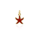 Minimalist Enamel Starfish Pendant-Personalized Jewelry Making Accessories   12x9.5mm
