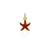 Minimalist Enamel Starfish Pendant-Personalized Jewelry Making Accessories   12x9.5mm