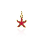Minimalist Enamel Starfish Pendant-Personalized Jewelry Making Accessories   12x9.5mm