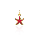 Minimalist Enamel Starfish Pendant-Personalized Jewelry Making Accessories   12x9.5mm