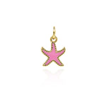 Minimalist Enamel Starfish Pendant-Personalized Jewelry Making Accessories   12x9.5mm
