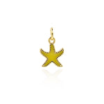 Minimalist Enamel Starfish Pendant-Personalized Jewelry Making Accessories   12x9.5mm