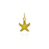 Minimalist Enamel Starfish Pendant-Personalized Jewelry Making Accessories   12x9.5mm