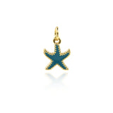 Minimalist Enamel Starfish Pendant-Personalized Jewelry Making Accessories   12x9.5mm