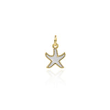 Minimalist Enamel Starfish Pendant-Personalized Jewelry Making Accessories   12x9.5mm