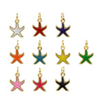 Minimalist Enamel Starfish Pendant-Personalized Jewelry Making Accessories   12x9.5mm