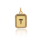 Delicate Micropavé 26 Letter Pendant-Personalized Jewelry Making Accessories   18x12mm