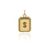 Delicate Micropavé 26 Letter Pendant-Personalized Jewelry Making Accessories   18x12mm