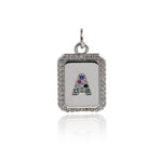 Delicate Micropavé 26 Letter Pendant-Personalized Jewelry Making Accessories   18x12mm