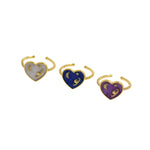 Exquisite Heart Shaped Enamel Ring-Personalized Jewellery Making Accessories   22.5x13mm
