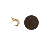 Exquisite Micropavé Moon Pendant-DIY Jewelry Accessories   12x8mm