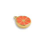 Refined Enamel Orange Pendant-DIY Jewelry Accessories  21mm
