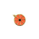 Refined Enamel Orange Pendant-DIY Jewelry Accessories  21mm