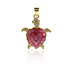 Exquisite Micropavé Turtle Enamel Pendant-DIY Accessories    26x21mm