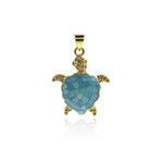 Exquisite Micropavé Turtle Enamel Pendant-DIY Accessories    26x21mm