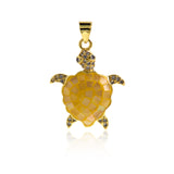 Exquisite Micropavé Turtle Enamel Pendant-DIY Accessories    26x21mm