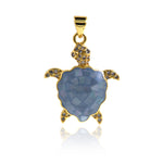 Exquisite Micropavé Turtle Enamel Pendant-DIY Accessories    26x21mm