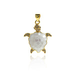 Exquisite Micropavé Turtle Enamel Pendant-DIY Accessories    26x21mm