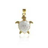 Exquisite Micropavé Turtle Enamel Pendant-DIY Accessories    26x21mm