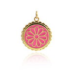 Dainty Flower Pendant,Gold Flower Charms for Minimalist Jewelry Making  20mm