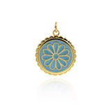 Dainty Flower Pendant,Gold Flower Charms for Minimalist Jewelry Making  20mm