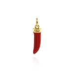 Shiny Pepper Pendant-Exquisite 18K Pepper Pendant, Jewelry Making  17.5x5mm
