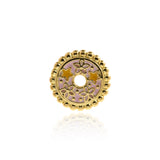 Enamel Flower Pendant-Round Exquisite Flower Pendant-Enamel Strap-For Jewelry Making  15.5mm