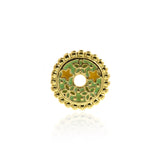 Enamel Flower Pendant-Round Exquisite Flower Pendant-Enamel Strap-For Jewelry Making  15.5mm