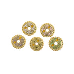Enamel Flower Pendant-Round Exquisite Flower Pendant-Enamel Strap-For Jewelry Making  15.5mm