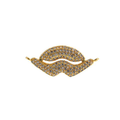 Sexy Lip Pendant-Micropavé Studded Lip Pendant-Jewelry Making   31x13mm