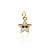 Enamel Star-Shaped Cute Eye Pendant-Star-Shaped Pendant-Jewelry Making  12x11mm