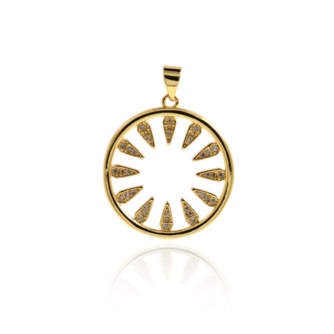 Round Hollow Pendant-18K Exquisite Round Pendant-For Jewelry   25mm