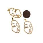 Micropavé Studded Face Pendant-18k Exquisite Face-For Jewelry Making 35.5x22mm