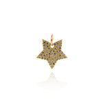 Micropavé Studded Star Pendant-Celestial Jewelry-Jewelry Making   13.5x13mm