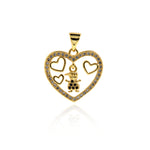 Heart Shaped Boy Pendant-18K Delicate Heart Shaped Pendant-Gift for Children  21x20mm