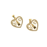 Heart Shaped Boy Pendant-18K Delicate Heart Shaped Pendant-Gift for Children  21x20mm