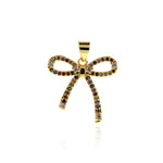 Shiny Butterfly Pendant-Micropavé Studded Butterfly Pendant-Jewelry Making 20.5x20mm