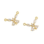 Delicate Butterfly Pendant-Micropavé Studded Butterfly Zircon Pendant-Jewelry Making  19x14mm