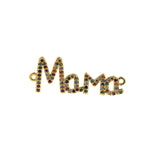 Shiny Mother Pendant-Micropavé Nail Mother Pendant-Mother's Gift   33x13mm