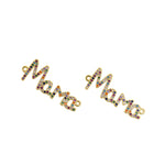 Shiny Mother Pendant-Micropavé Nail Mother Pendant-Mother's Gift   33x13mm